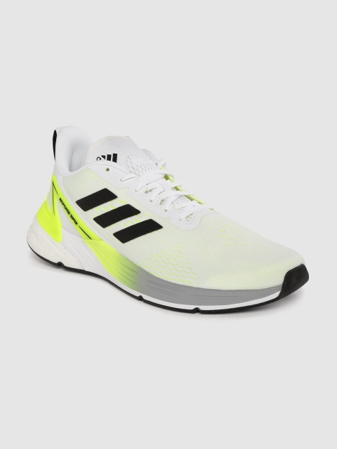 

ADIDAS Men White & Lime Green Woven Design Response Super 5.0 Boost Running Shoes