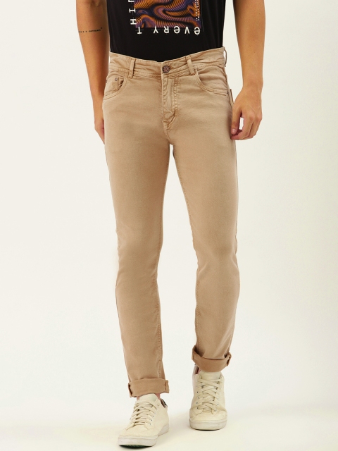 

PARIS HAMILTON Men Beige Skinny Fit Mid-Rise Clean Look Stretchable Jeans