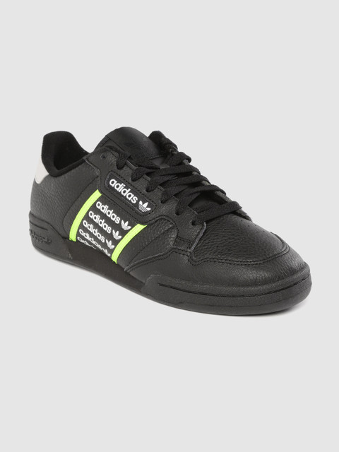 

ADIDAS Originals Men Black Perforated Continental 80 Leather Sneakers Excluding Trims