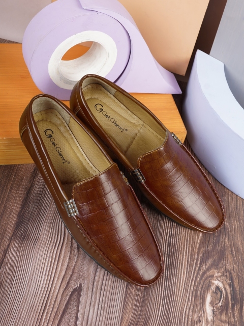 

Get Glamr Men Textured Loafers Casual Shoes, Tan