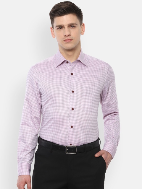 

Louis Philippe Men Pink Regular Fit Checked Formal Shirt