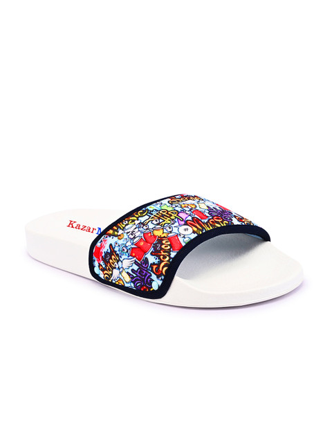 

KazarMax Boys Multicoloured & Navy Blue Printed Sliders, Multi