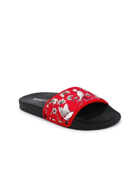 

KazarMax Girls Red & Black Printed Sliders