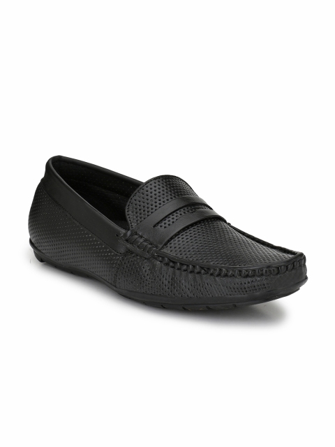 

Hi RELs Men Black Leather Driving Loafers