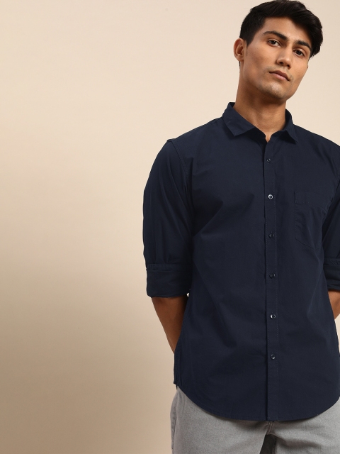 

ether Men Navy Blue Casual Shirt