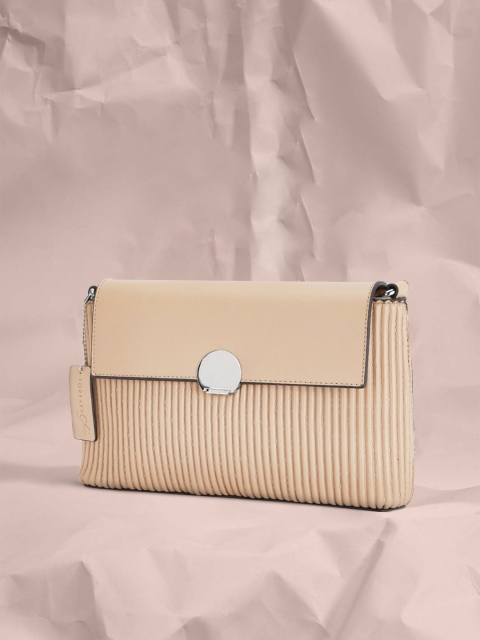 

Forever Glam by Pantaloons Beige Textured Leather Satchel