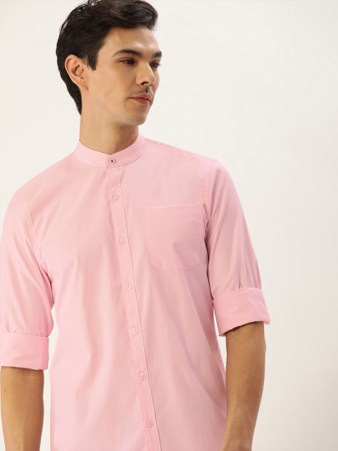 

INVICTUS Men Pink Solid Pure Cotton Casual Shirt