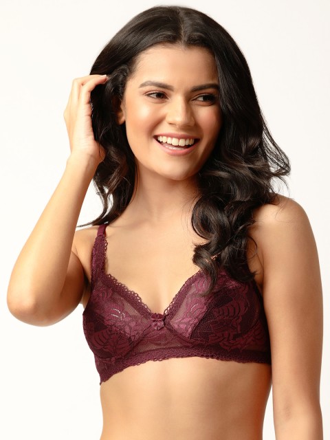 

DressBerry Maroon Lace Non-Wired Non Padded Everyday Bra