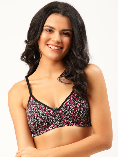

DressBerry Black & White Floral Print Non-Wired Non Padded T-shirt Bra DB-CS-BRA-001ENew