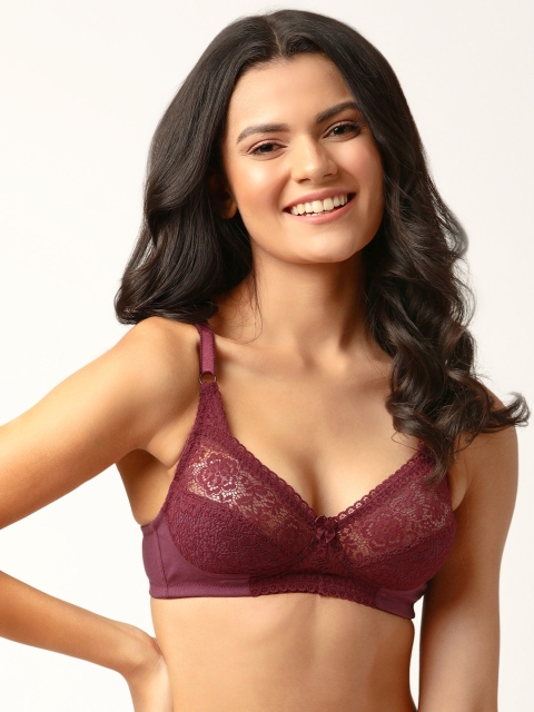 

DressBerry Burgundy Lace Non-Wired Non Padded Lace Everyday Bra DB-BEAU-BRA-009CNew