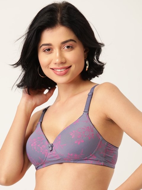 

DressBerry Purple & Pink Printed Non-Wired Lightly Padded T-shirt Bra DB-HNS-BRA-009G