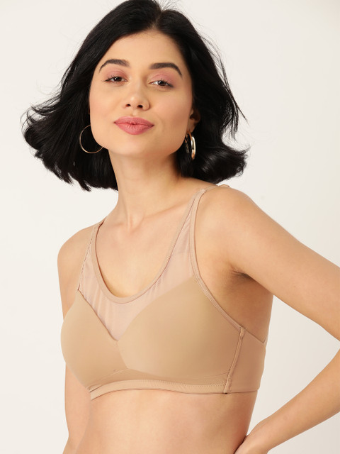 

DressBerry Beige Solid Non-Wired Lightly Padded T-shirt Bra DR-BRALET-NET-05
