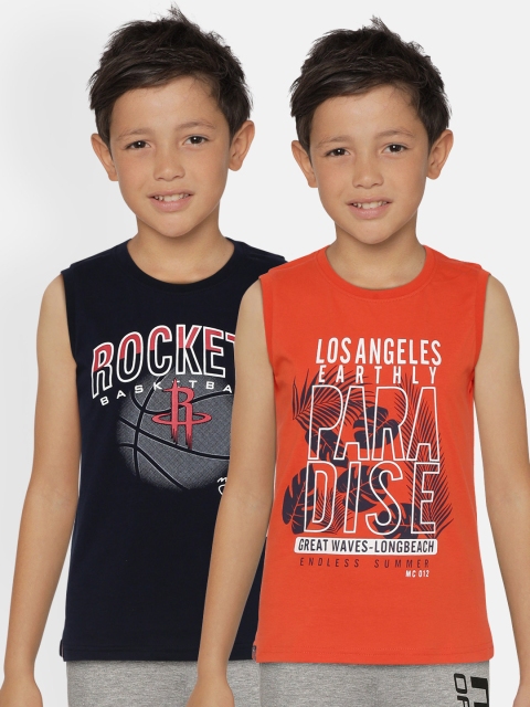 

Monte Carlo Boys Pack of 2 Pure Cotton T-shirts, Orange