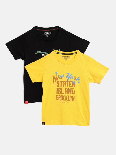 

Monte Carlo Boys Pack of 2 Printed T-shirts, Black
