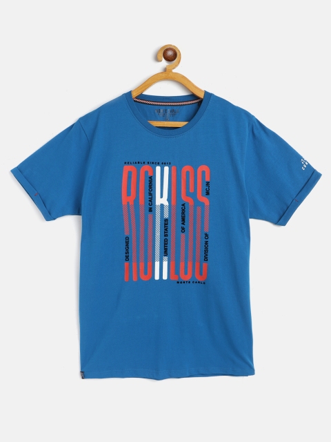 

Monte Carlo Boys Blue & Red Cotton Typography Printed T-shirt