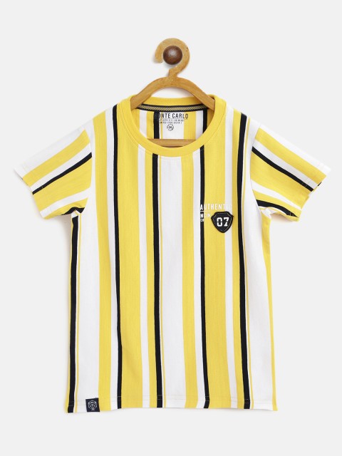 

Monte Carlo Boys Yellow & White Striped T-shirt