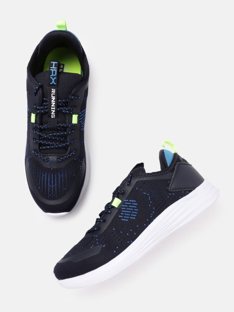 

HRX by Hrithik Roshan Men Navy Blue Woven Design Knit Run 1.2 Running Shoes