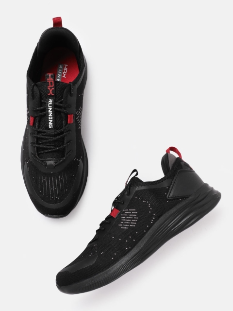 

HRX by Hrithik Roshan Men Black Woven Design Knit Run 1.2 Running Shoes