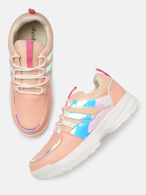 

DressBerry Women Nude-Coloured Printed Sneakers