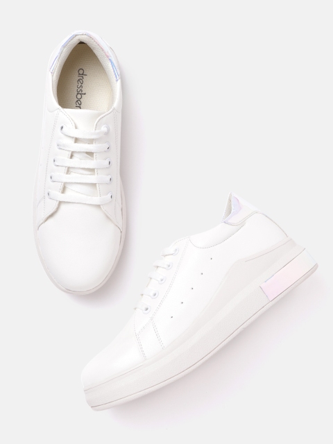 

DressBerry Women White Solid Sneakers