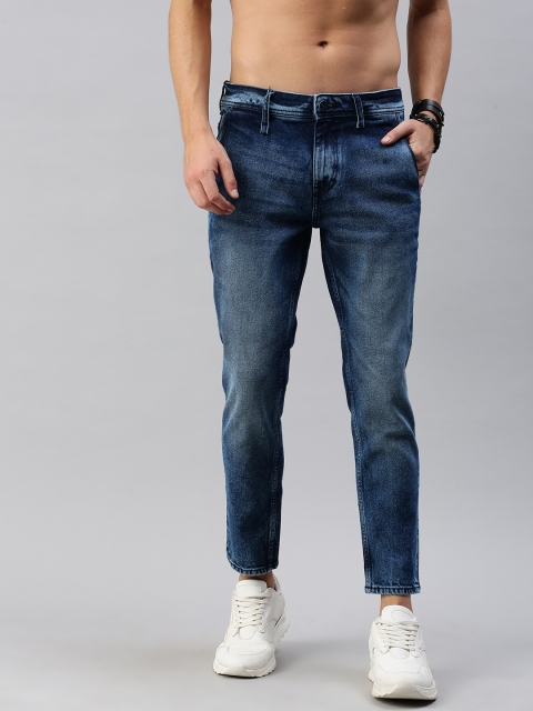 

Roadster Fast and Furious Men Blue Slim Fit Mid-Rise Clean Look Stretchable Cropped Jeans