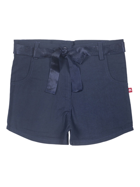

Nino Bambino Girls Navy Blue Solid Regular Fit Sustainable Regular Shorts