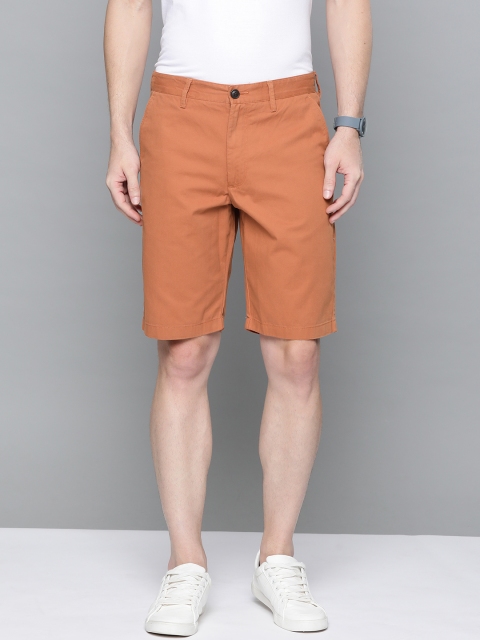 

Indian Terrain Men Rust Orange Pure Cotton Solid Chino Shorts