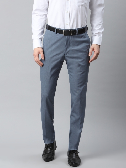 

Marks & Spencer Men Blue Regular Fit Solid Regular Trousers