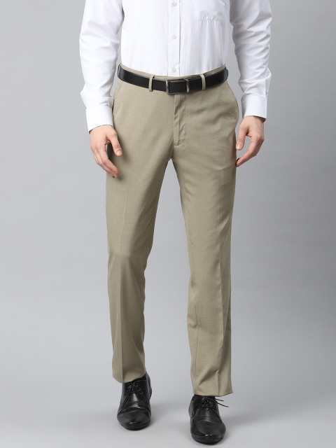 

Marks & Spencer Men Beige Slim Fit Solid Regular Trousers
