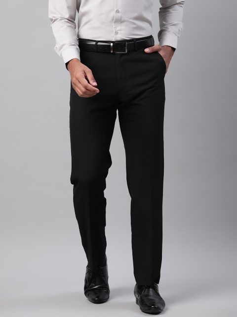 

Marks & Spencer Men Black Straight Fit Solid Formal Trousers