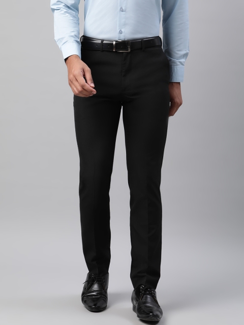 

Marks & Spencer Men Black Slim Fit Solid Formal Trousers