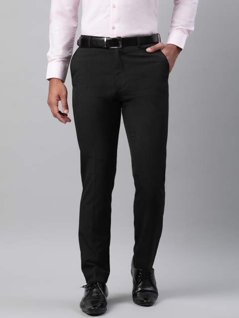 

Marks & Spencer Men Black Slim Fit Solid Formal Trousers