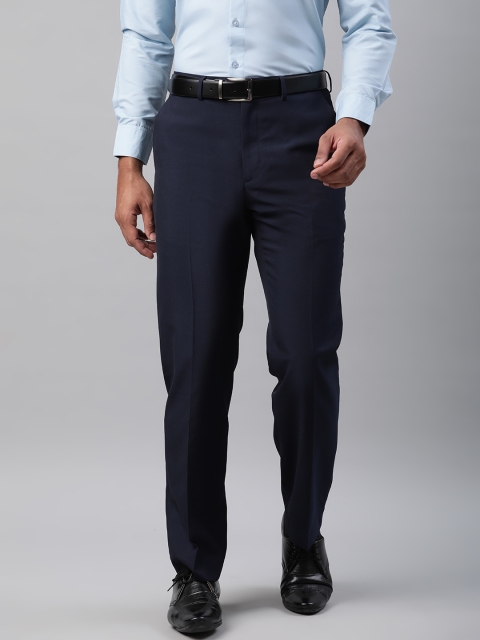 

Marks & Spencer Men Navy Blue Regular Fit Solid Formal Trousers