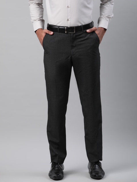 

Marks & Spencer Men Charcoal Grey Regular Fit Solid Formal Trousers