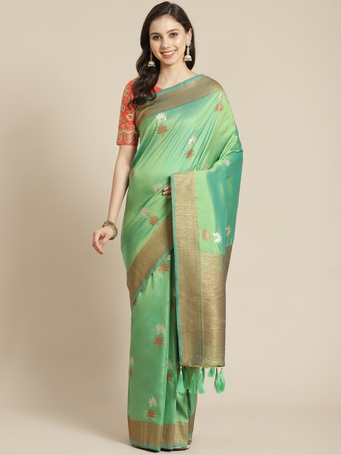 

MANOHARI Green Woven Design Banarasi Saree