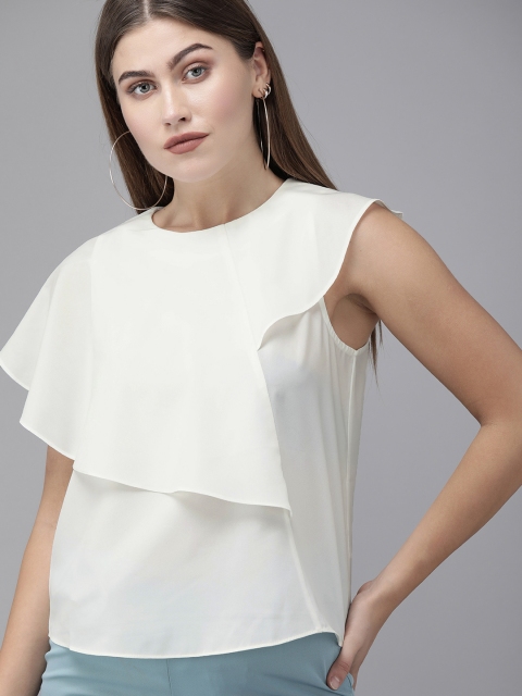 

Vero Moda Women White Solid Layered Regular Top