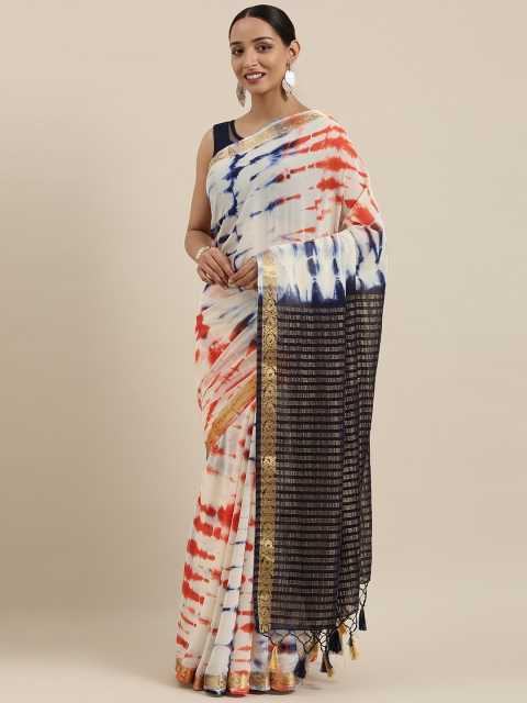 

MIMOSA White & Multicoloured Dyed Saree