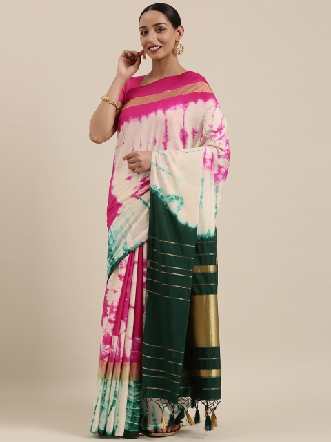 

MIMOSA Multicoloured Art Silk Shibori Dyed Banarasi Saree, Multi