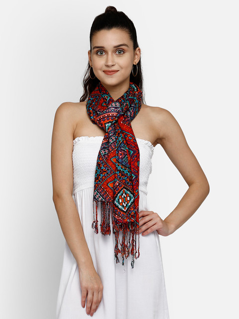 

Aditi Wasan Women Red & Blue Printed Stole