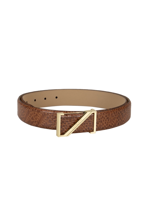 

Da Milano Men Brown Textured Leather Belt