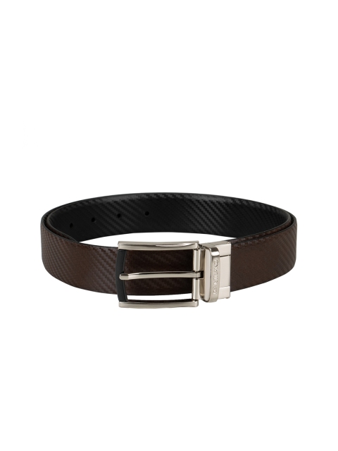 

Da Milano Men Black & Brown Textured Leather Reversible Belt