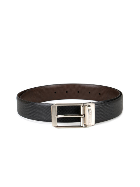 

Da Milano Men Black & Brown Textured Belt