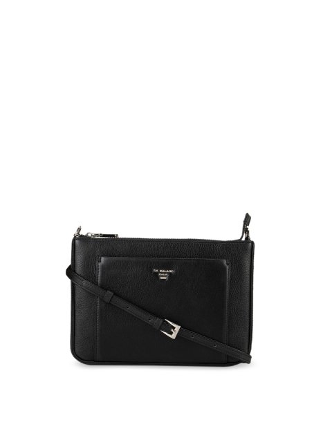 

Da Milano Black Textured Leather Sling Bag