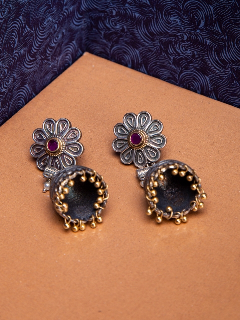 

Biba Red Floral Jhumkas