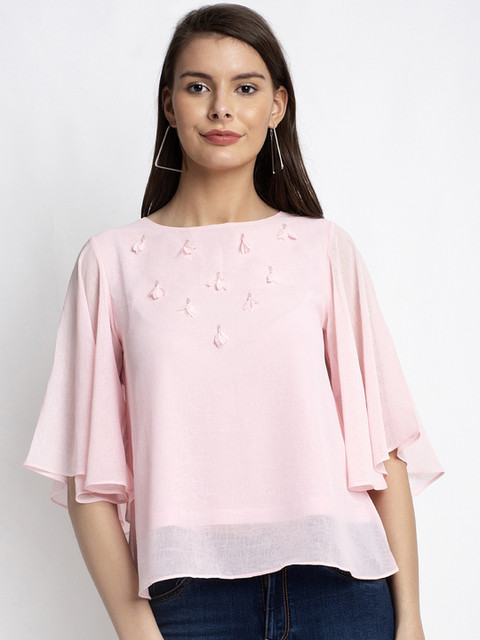 

Global Republic Pink Batwing Sleeves Regular Top