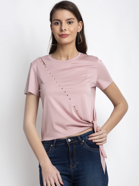 

Global Republic Pink Solid Regular Top