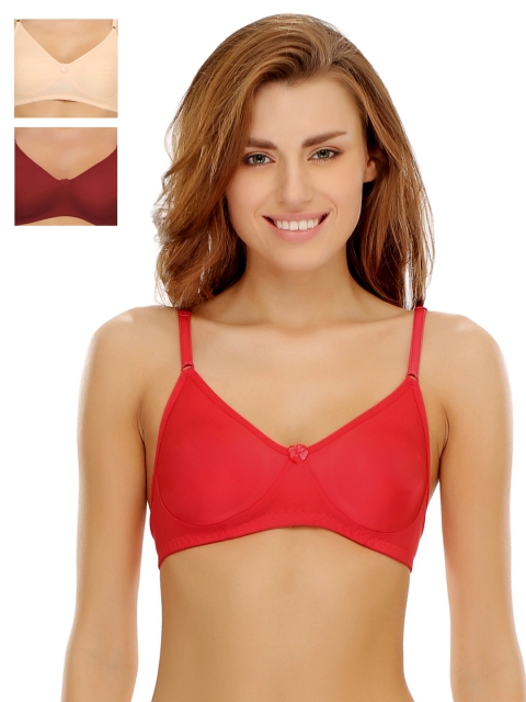 

Clovia Pack Of 3 Bra, Red