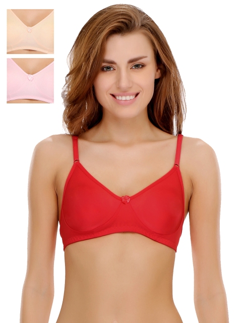 

Clovia Pack Of 3 Bra, Pink