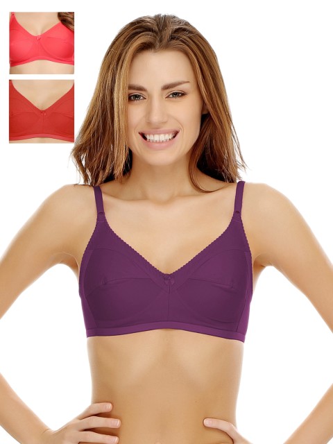 

Clovia Pack Of 3 Bra, Red