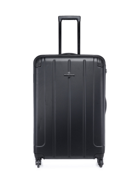 

Teakwood Leathers Black Textured Hard-Sided Trolley Suitcase